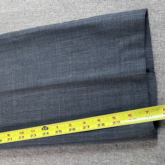 Haggar Pleated Wool Blend Dress Pants Men's 36 x 32 Gray Business Office - Picture 10 of 13